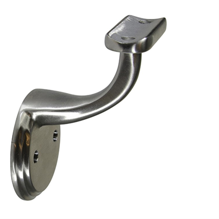 304 Satin Stainless Traditional Wall Mount Handrail Bracket, Round Saddle, 2 Mounting Holes, 2-1/2" 1815-2