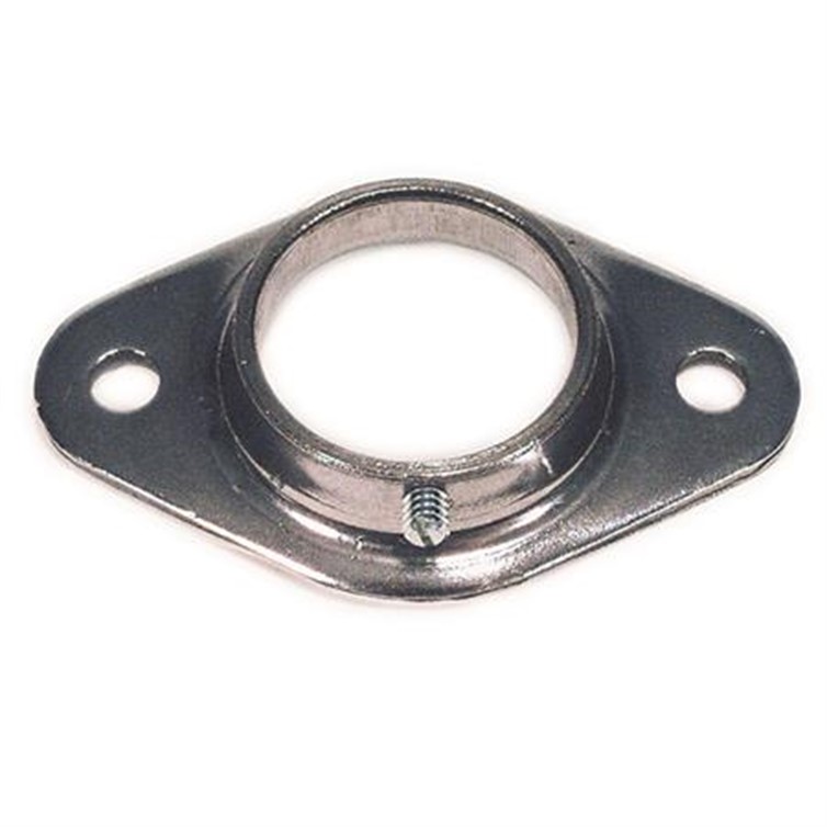 Steel Tapered Flat Base Flange for 1.50" Pipe or 1.90" Tube with Two Mounting Holes and Set Screw 4818