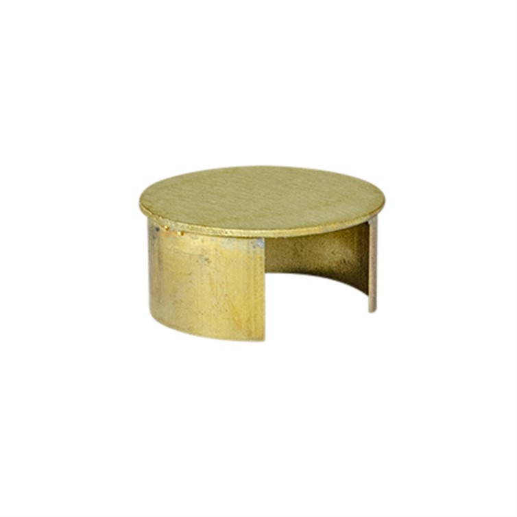 Brushed Brass Drive-On End Cap for 2" Diameter Top Rail GR420LE.4
