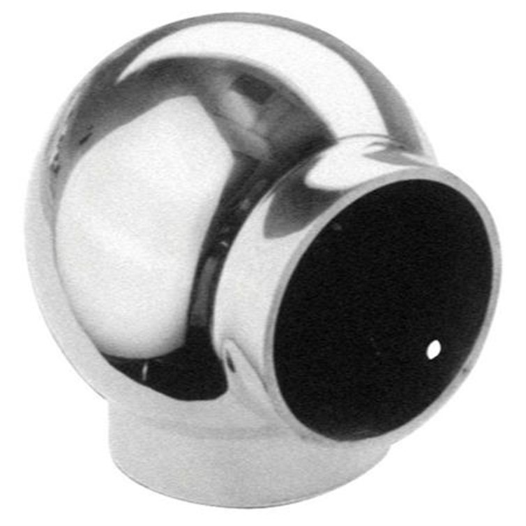Satin Finish Stainless Steel Single Outlet Ball Style Elbow, 1.50" 151503.4