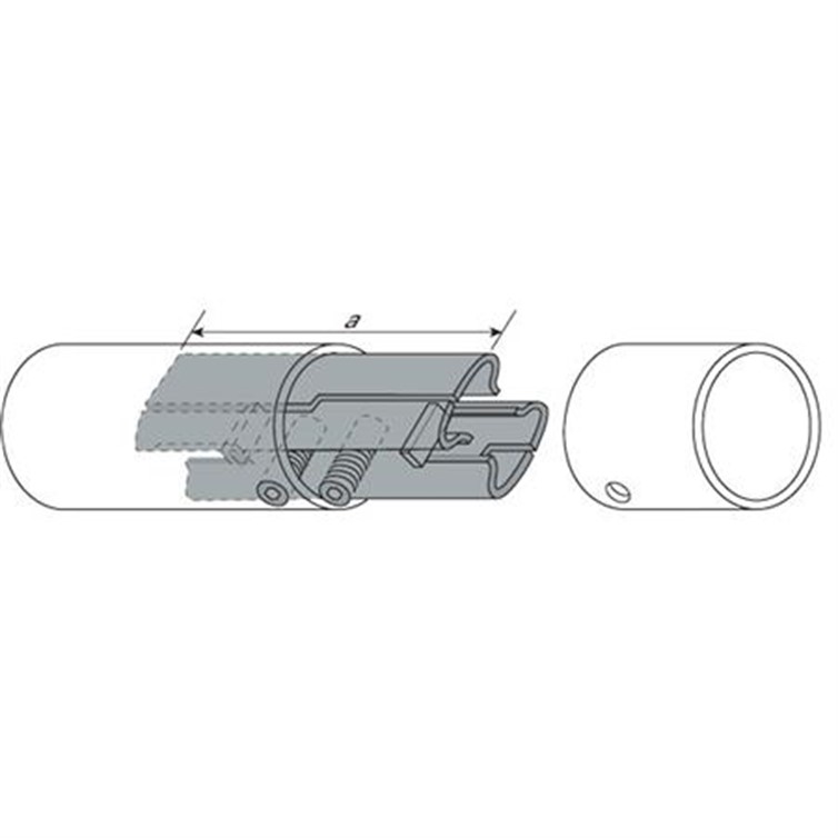 Stainless Steel Double Splice-Lock for 2.50" Tube with .120" Wall, 8" Length 3393-8