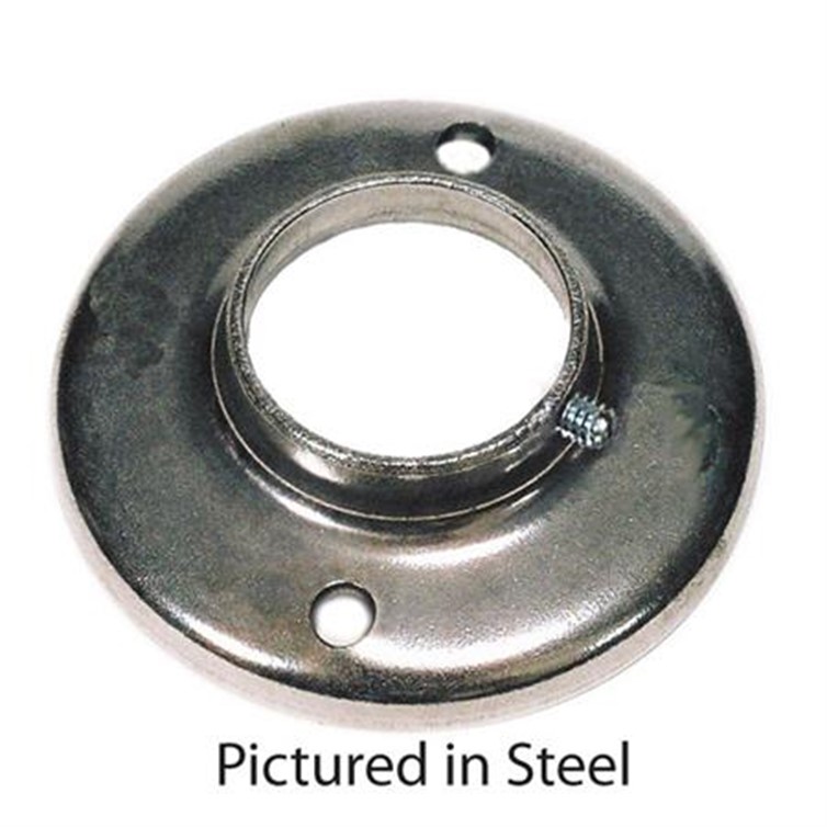 Stainless Steel Heavy Base Flange with 2 Mounting Holes and Set Screw for 1-1/2" Pipe 1538