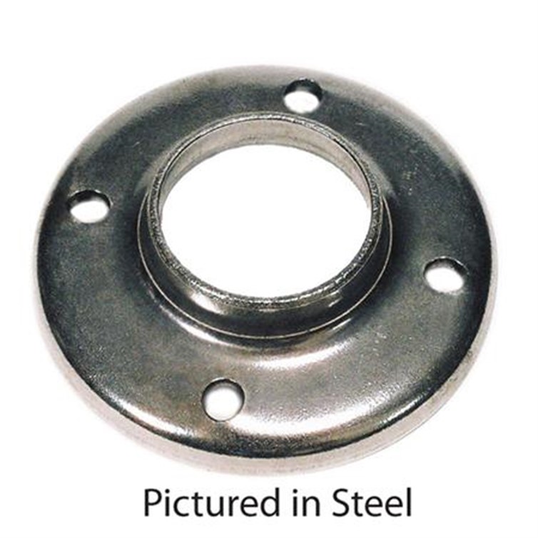 Heavy Base Flange, Stainless Steel, For 1.90" Diam, Surface Mnt, Mill Fin 1536