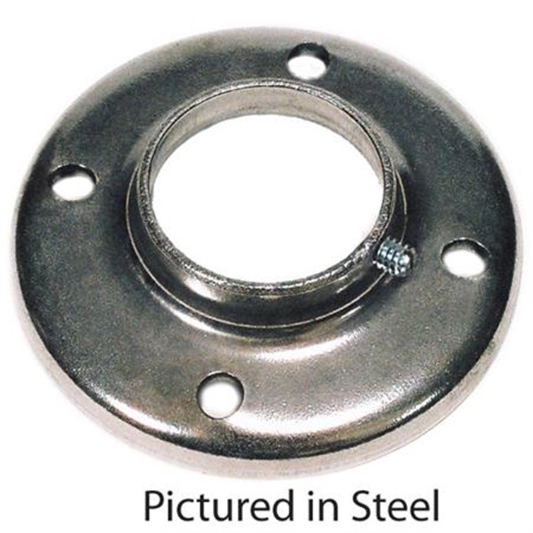 Stainless Steel Heavy Base Flange with 4 Mounting Holes and Set Screw for 1-1/4" Pipe 1531