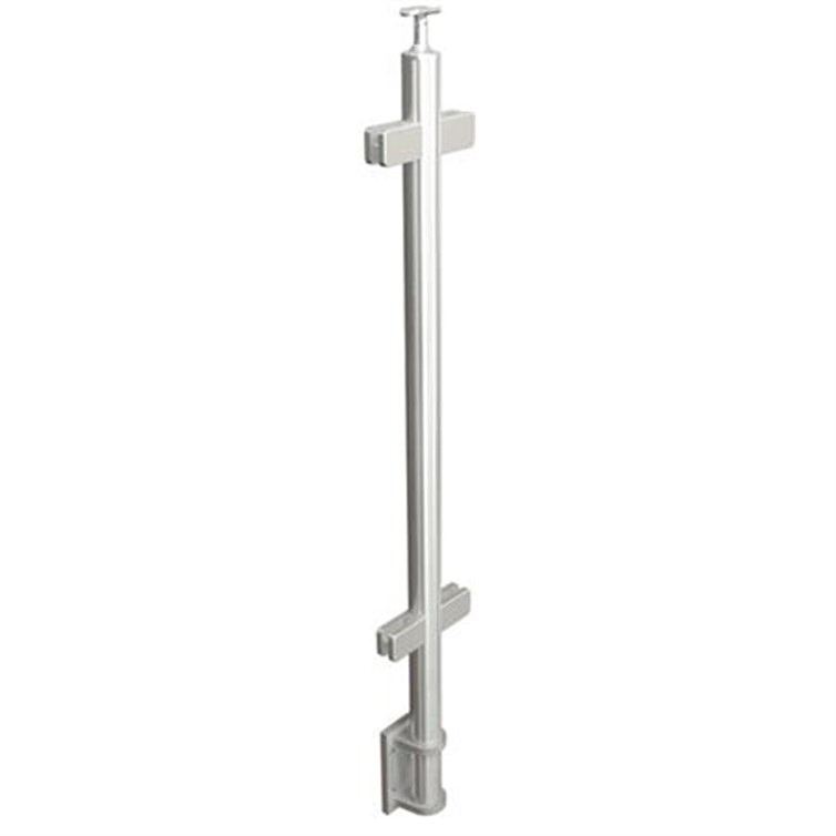 Brushed Stainless Steel Legato Round Mid Post with Square Clips, Fascia Mount LG31942AMFM.4