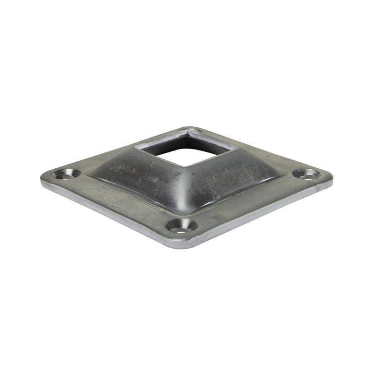 Aluminum Square Flange for 1.25" Square Tube with 3.75" Square Base and Four Countersunk Holes 8046