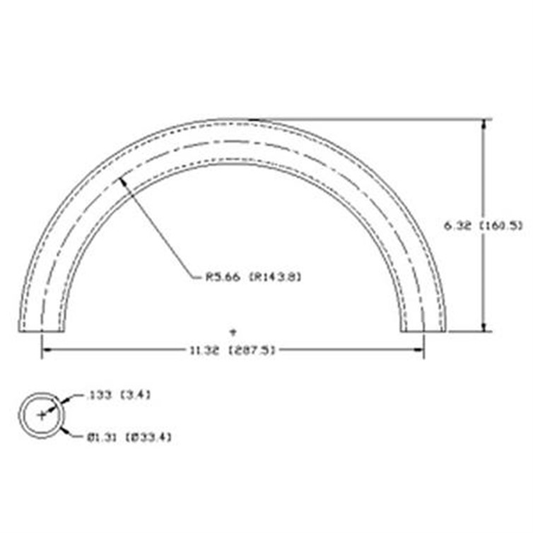 Steel Flush-Weld 180? Elbow with 5" Inside Radius for 1" Pipe 7013