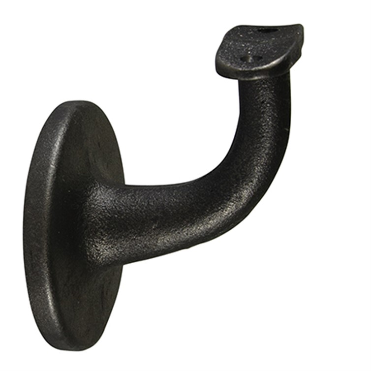 Ductile Iron Style U Wall Mount Handrail Bracket with One 3/8-16 Tapped Hole, 3" Projection 1701