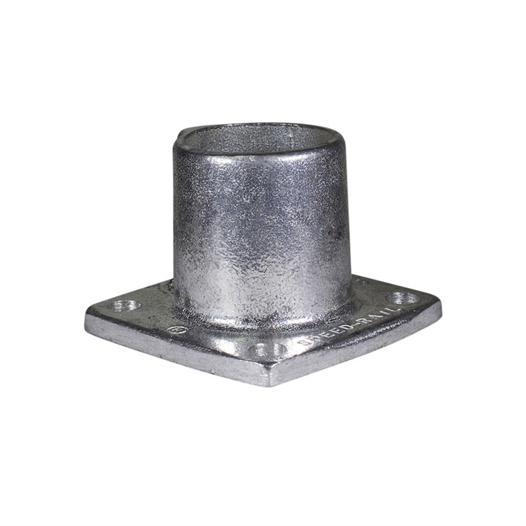 Aluminum Square Flange for 1.50" Pipe or 1.66" Tube with 3.625" Base SR45-8