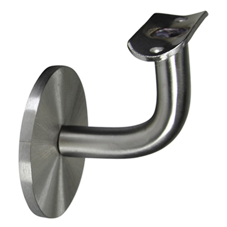 304 Satin Stainless Assembled Wall Mount Bar Bracket with One 3/8-16 Tapped Hole, 2-1/2" Projection RB34125.4