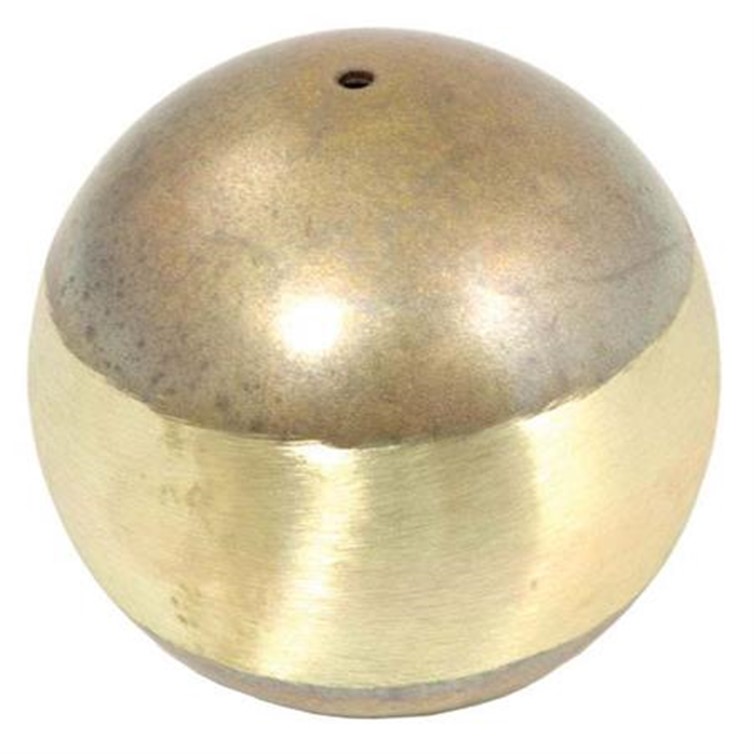 Hollow Sphere, Brass, 8" Diameter, .125" Thick, 1/4" Hole, Mill Fin 4186