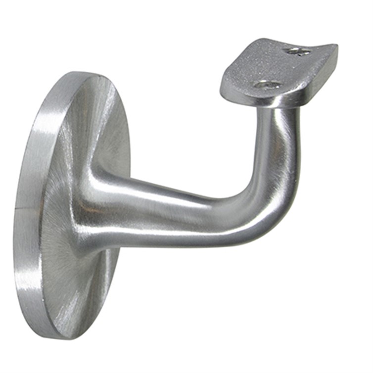 Satin Aluminum Style D Wall Mount Handrail Bracket with One 3/8-16 Tapped Hole, 2-1/2" Projection 4592