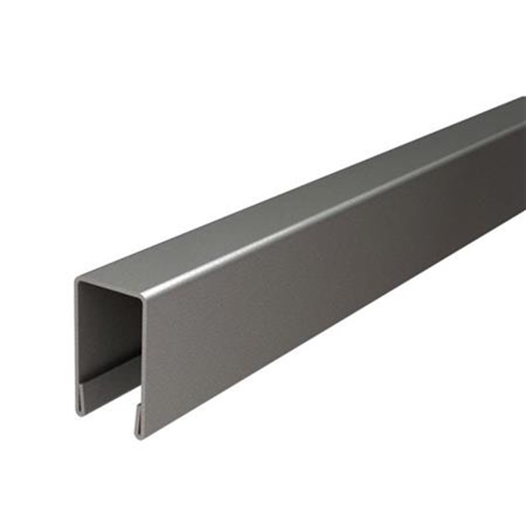 Polished Stainless Steel U-Channel Top Rail for 3/4" Glass, 10' Lengths GR31115.7
