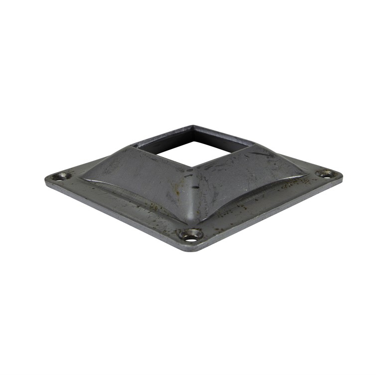 Steel Square Flange for 2" Square Tube with 5" Square Base and Four Countersunk Holes 8051