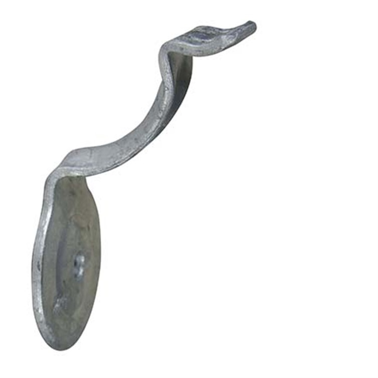 Galvanized Steel Redesigned Style B Wall Mount Handrail Bracket with One Mounting Hole, 2-1/2" Proj. G3419