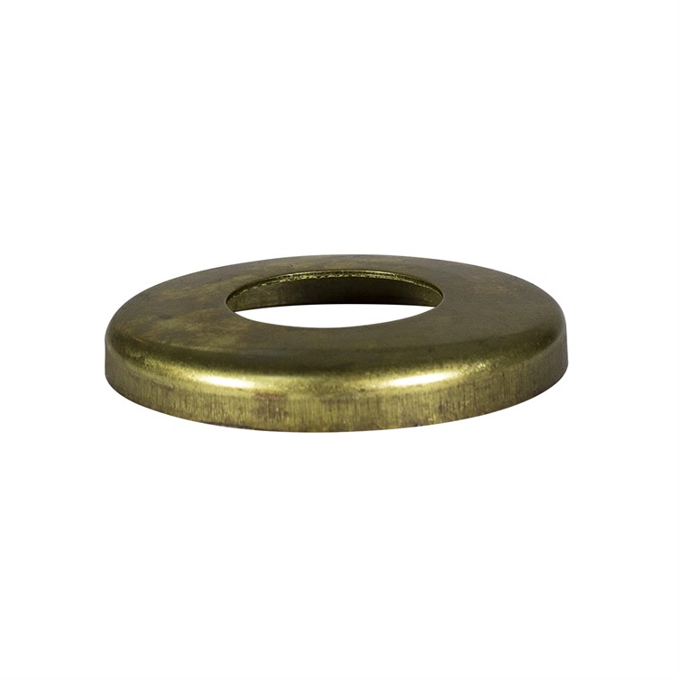 Cover Flange, Brass, 1.50" Diam, Snap-On, Mill Finish, Stamped 2074