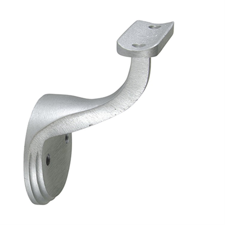 Anodized Aluminum Traditional Wall Mount Handrail Bracket, Round Saddle, Two Mounting Holes, 2-1/2" 1805-2AN
