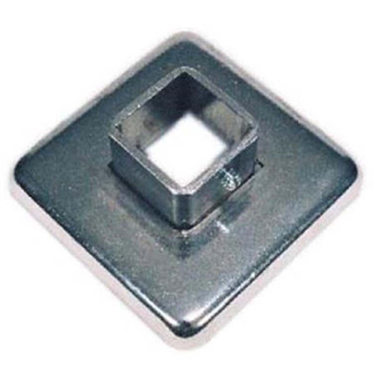 Steel Socket Flange for 1.25" Square Tube with 3" Square Base with  Set Screw 8910