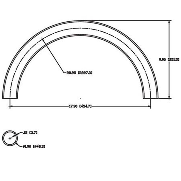 Steel Flush-Weld 180? Elbow with 8" Inside Radius for 1-1/2" Pipe 7762