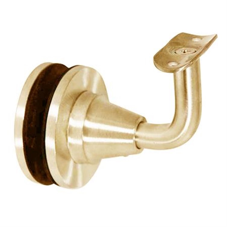 Adjustable Brass Glass Mount Handrail Bracket with 3" to 3-1/4" Projection for 1/2" Glass GB4385
