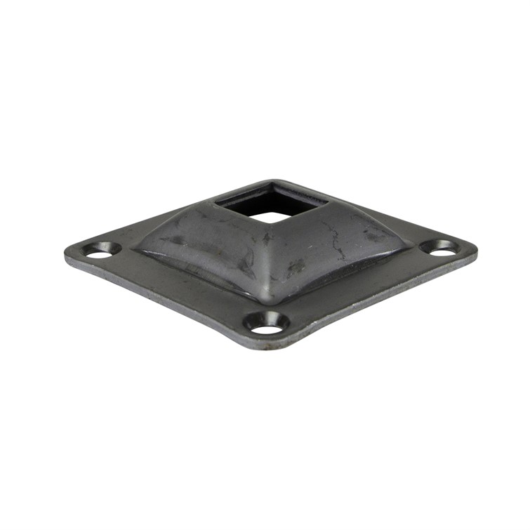 Steel Square Flange for 1" Square Tube with 3.75" Square Base and Four Countersunk Holes 8041