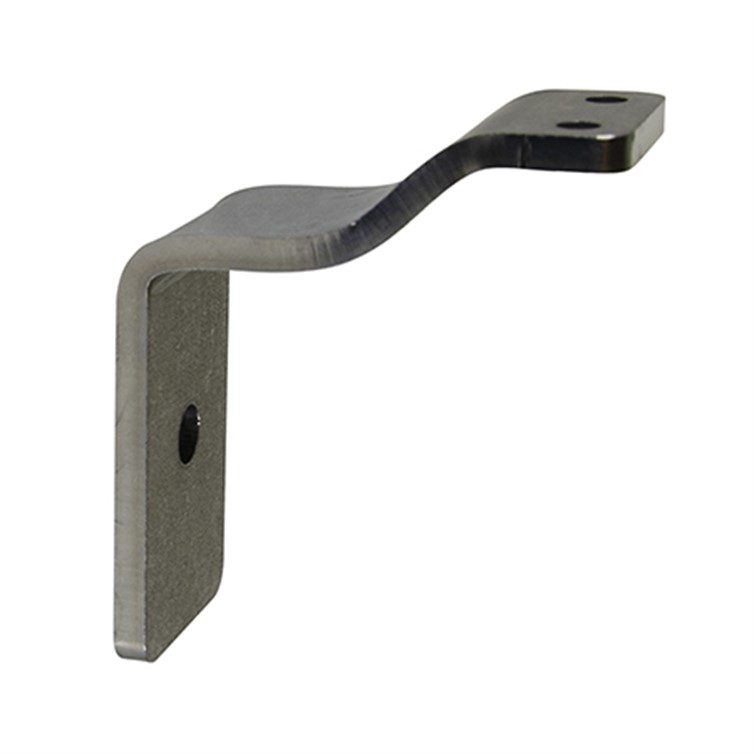 Steel Formed Extruded Flat Saddle Wall Mount Handrail Bracket with One Mounting Hole, 3" Proj. 1978F