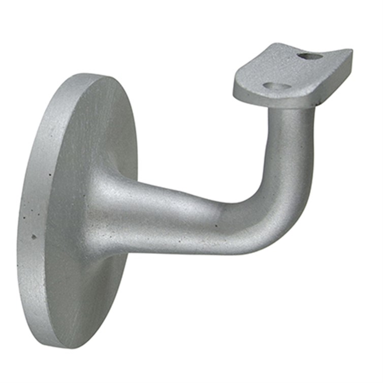 Satin Anodized luminum Style D Wall Mount Handrail Bracket with One 3/8-16 Tapped Hole, 2-1/2" Proj. 4592AN