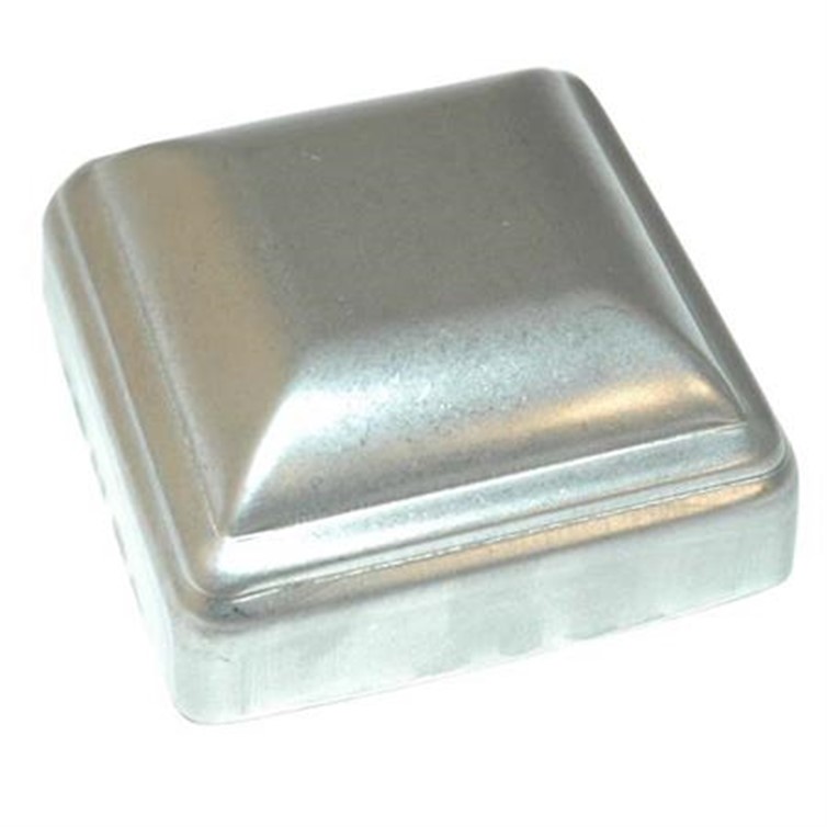 Square, Post Cap, Aluminum, 6." Square, Drive-On, Mill Finish, Stamped 5149A