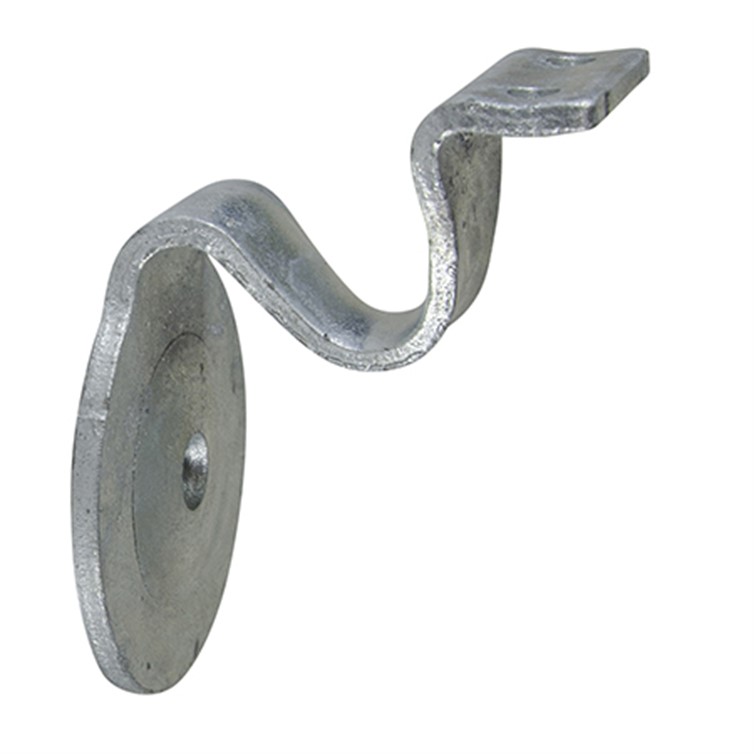 Galvanized Steel Style B Wall Mount Handrail Bracket with One Mounting Hole, 2-1/2" Projection G3418