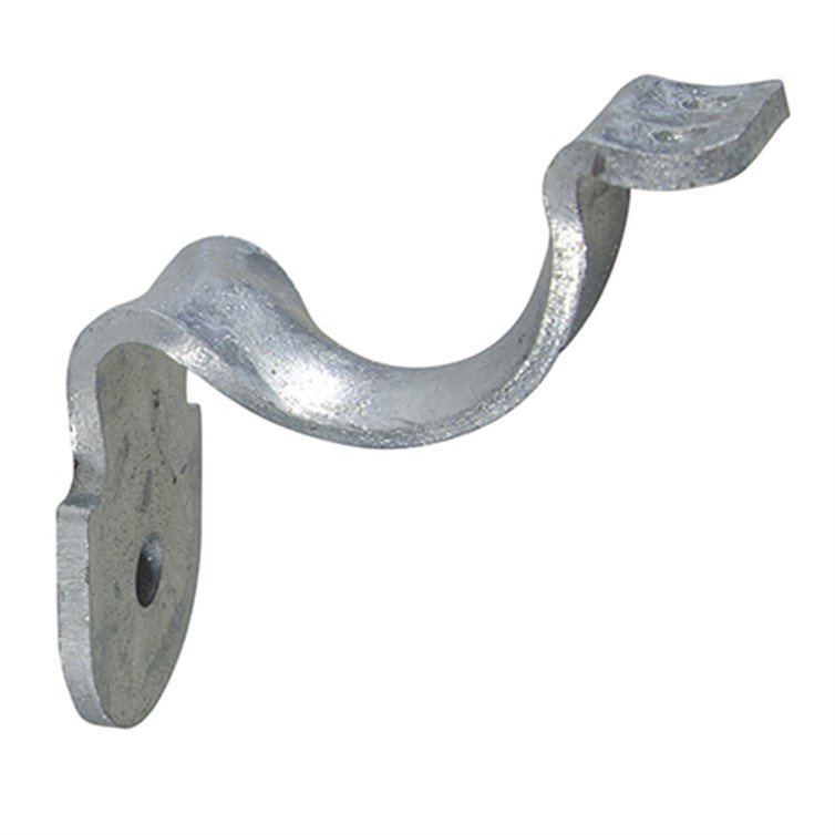 Galvanized Steel Style C Wall Mount Handrail Bracket with One Mounting Hole, 3" Projection G3482
