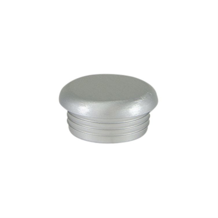 Brushed Aluminum Drive-On Type G End Cap for Schedule 40 1-1/4" Pipe with Clear Anodized Finish 3297.4AN
