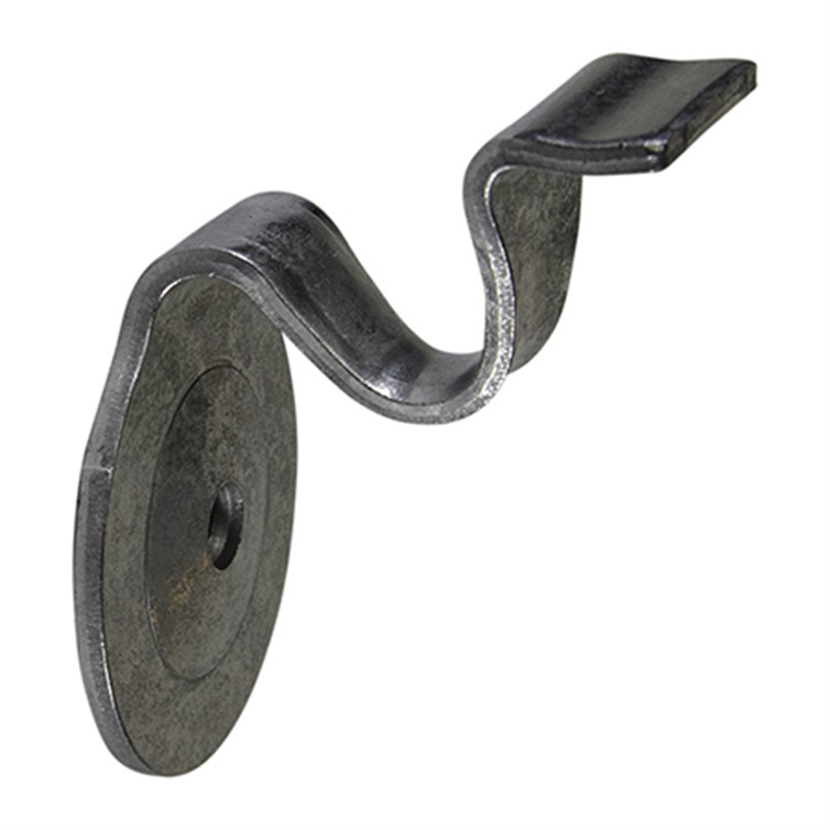 Steel Style B Wall Mount Handrail Bracket with One Mounting Hole, No Saddle Holes, 2-1/2" Projection 3418-NSH