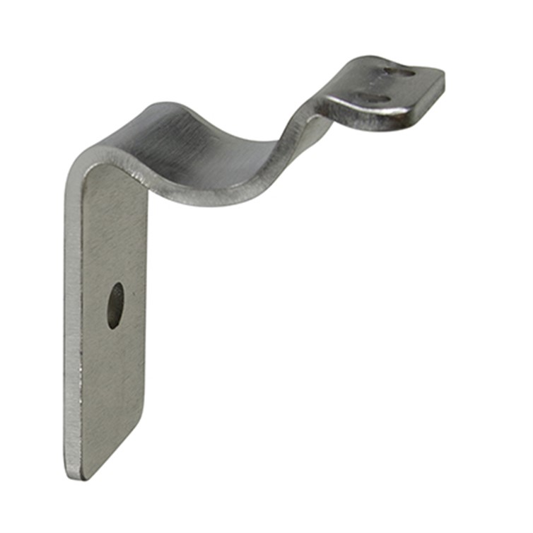 304 Satin Stainless Formed Extruded Round Saddle Wall Mount Handrail Bracket with One Mounting Hole 1990R