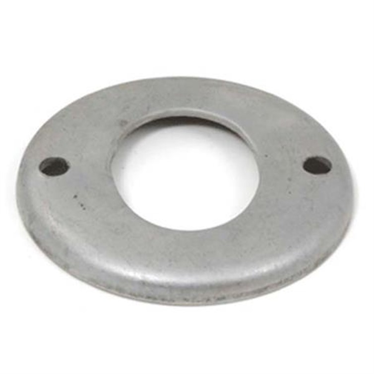 Brushed Stainless Steel Heavy Flush Base Bevel Flange with 2 Mounting Holes for 1-1/4" Pipe 2907