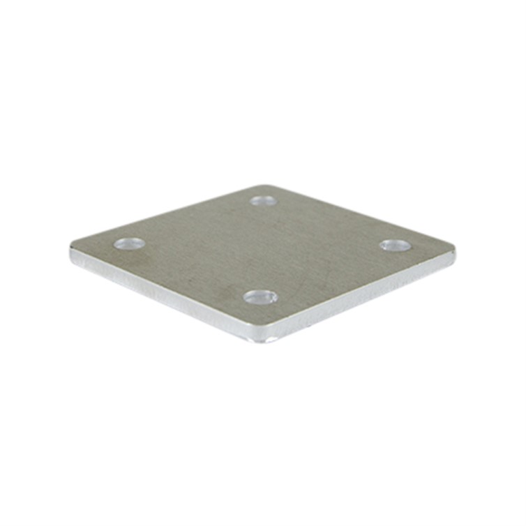 Aluminum Plate, 4" Square Base with Radius Corners with Holes D481H