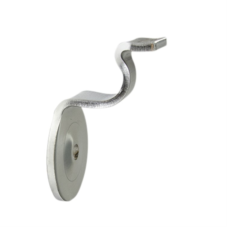 Type 316 Stainless Steel 1/4" Wall Mount Bracket with Round Saddle and Brushed Satin Finish 3251R.316