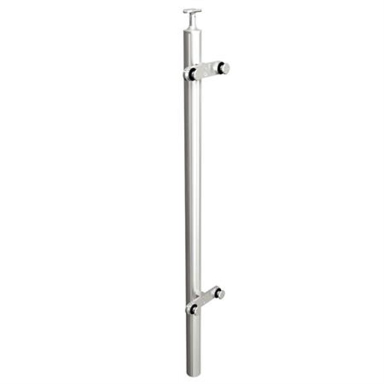 Brushed Stainless Steel Legato Round Mid Post with Double Flat Arm, Embed Mount LG31942DMEM.4