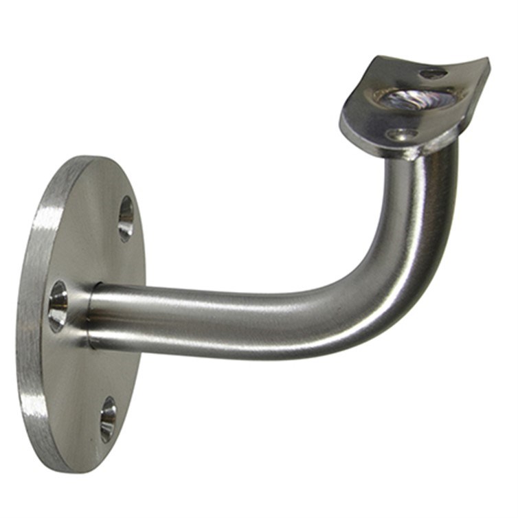 316 Satin Stainless Assembled Wall Mount Bar Bracket with Three Mounting Holes, 3-1/4" Projection RB15030.316.4