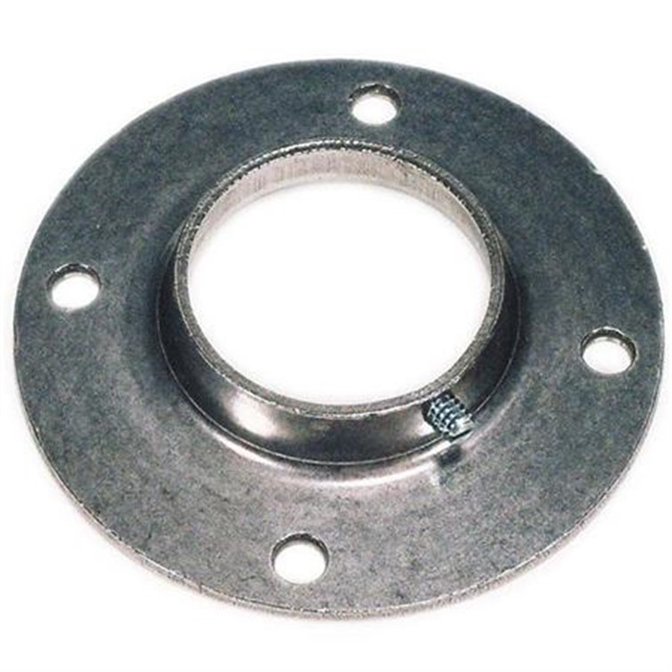 Extra Heavy Steel Flat Base Flange with 4 Mounting Holes and Set Screw for 1-1/4" Pipe 1617