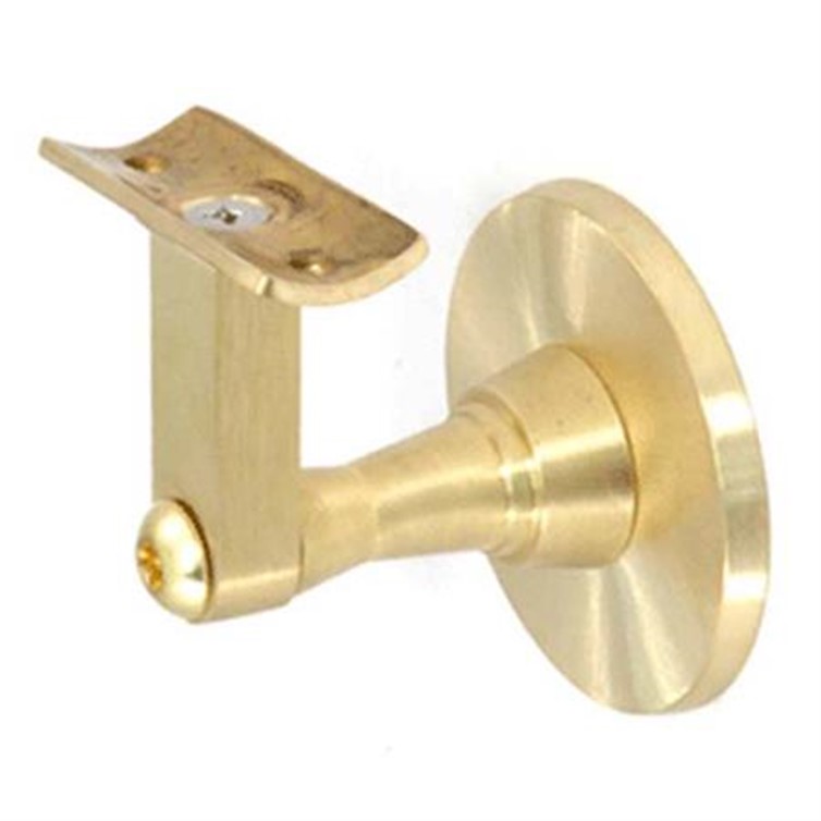 Satin Brass Rotating Wall Mount Handrail Bracket Kit with One 3/8-16 Tapped Hole, 2-7/8" Proj. MB4301W