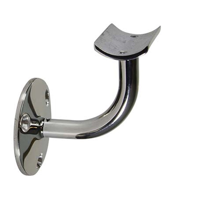 304 Polished Stainless Style D Wall Mount Handrail Bracket for Tube, 1.50" Tube OD, 2-1/2" Proj. 151534