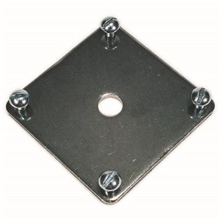 Anchor Plate For Square Tube Socket Flange, Steel, W/Holes, Surface Mnt 8706