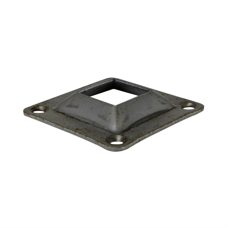 Steel Square Flange for 1.50" Square Tube with 3.75" Square Base and Four Countersunk Holes 8047
