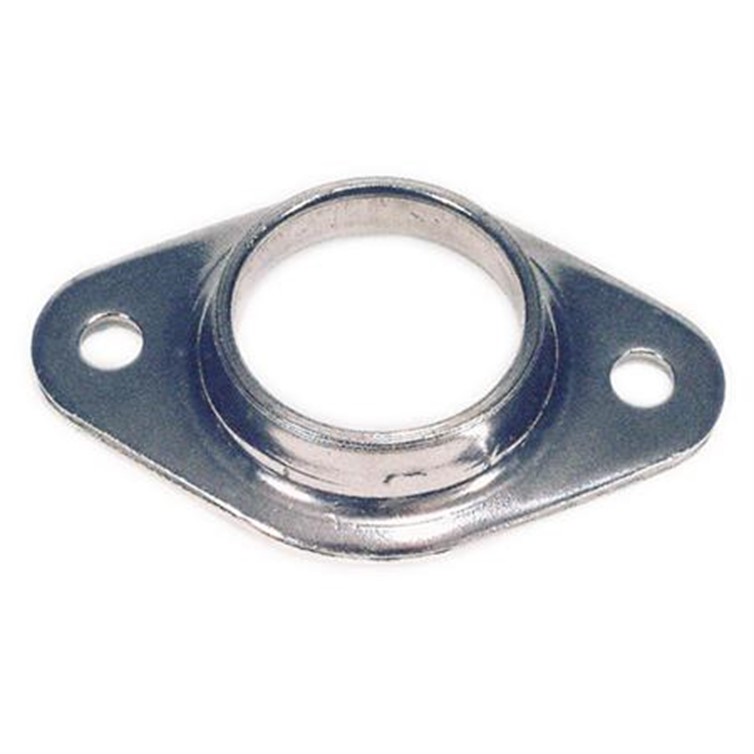 Steel Tapered Flat Base Flange for 2" Pipe or 2.375" Tube with Two Mounting Holes 4821