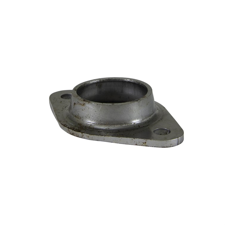 Steel Tapered Flat Base Flange for 1.25" Pipe or 1.66" Tube with Two Mounting Holes 4811