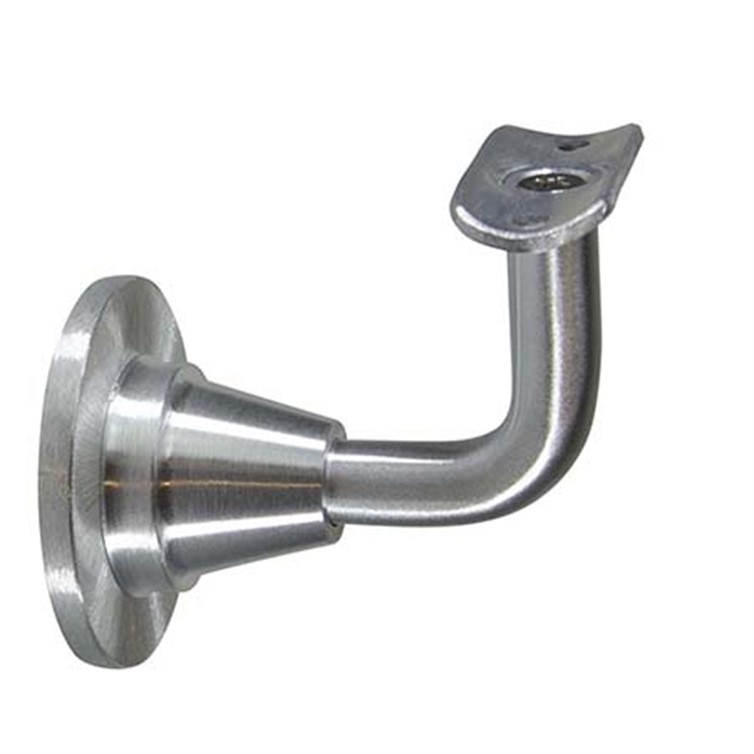 Satin Aluminum Adjustable Wall Mount Handrail Bracket with One 3/8-16 Tapped Hole GB4380