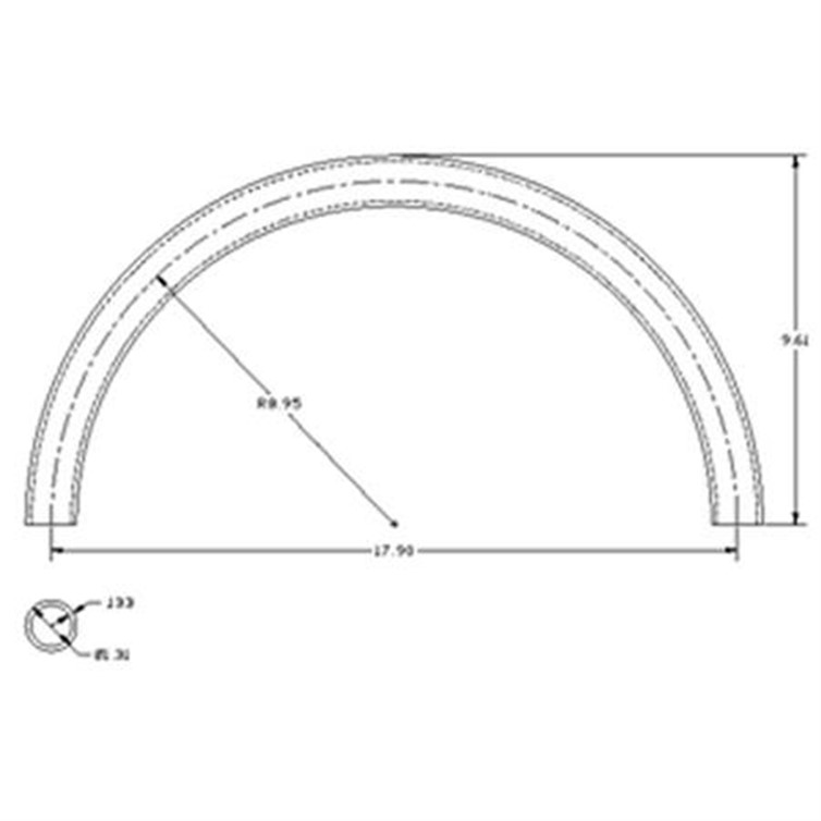 Steel Flush-Weld 180? Elbow with 8.65" Inside Radius for 1" Pipe 7662