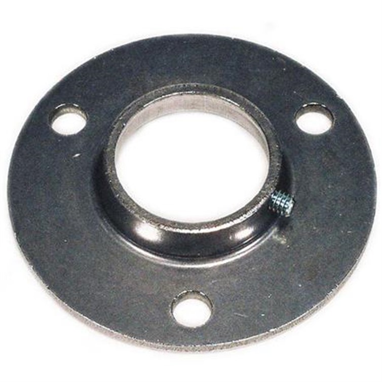 Extra Heavy Steel Flat Base Flange with 3 Mounting Holes and Set Screw for 1-1/4" Pipe 1616