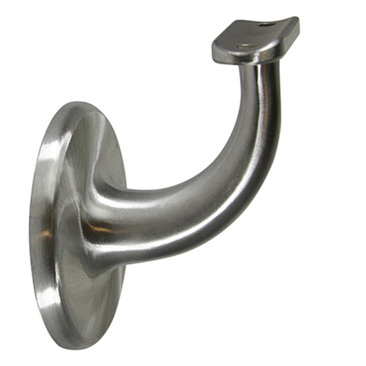 Stainless Steel Style U Wall Mount Handrail Bracket with One 3/8-16 Tapped Hole, 3" Projection 1729