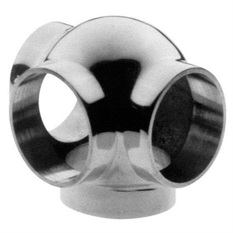 Polished Stainless Steel Ball Style Side Outlet Tee, 1.50" 151508